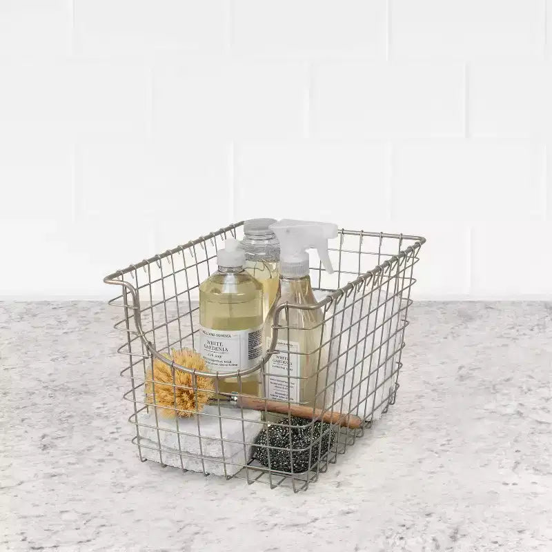 Scoop Wire Storage Basket | Rose Gold | 10.4" | Farmhouse Style