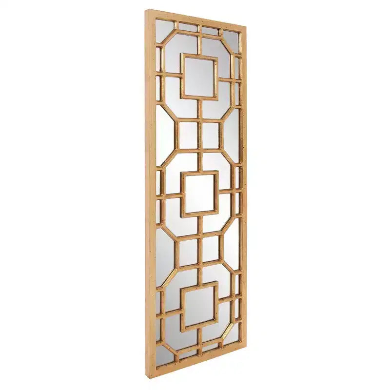46"x15.75" Tall Narrow Wall Mirror | Antique Gold MDF Frame | Vertical or Horizontal