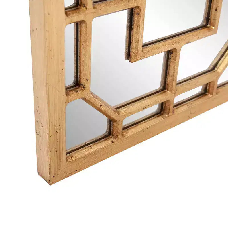 46"x15.75" Tall Narrow Wall Mirror | Antique Gold MDF Frame | Vertical or Horizontal
