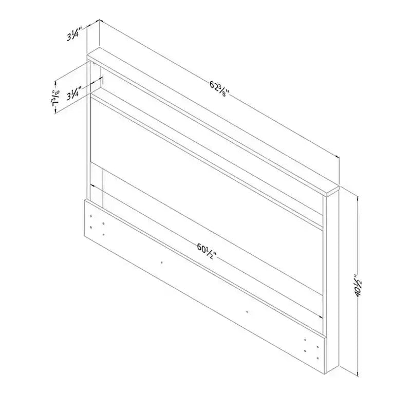 Headboard with Shelf | Full/Queen 54"/60" | Wood | 48.5"H | No Assembly