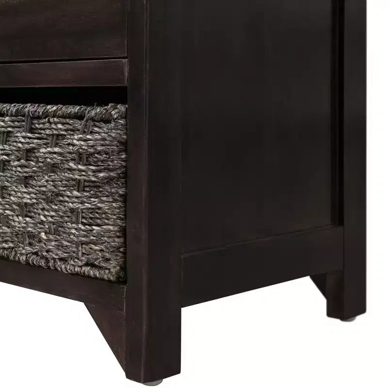 Storage Bench 32" | Removable Basket & 2 Drawers | Cushioned Seat