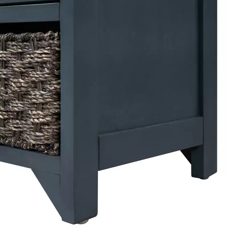 Storage Bench 32" | Removable Basket & 2 Drawers | Cushioned Seat