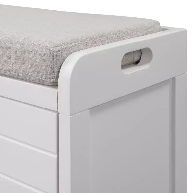 Storage Bench 32" | Removable Basket & 2 Drawers | Cushioned Seat