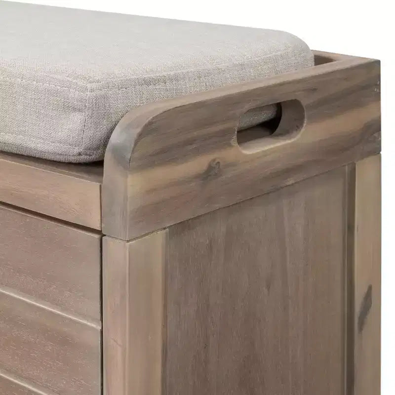 Storage Bench 32" | Removable Basket & 2 Drawers | Cushioned Seat