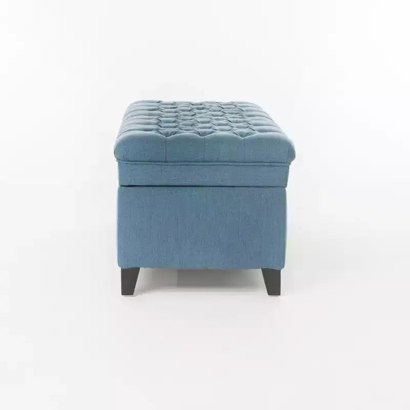 Contemporary Tufted Fabric Storage Ottoman | 50" Wide | Button-Tufted | 300 lb