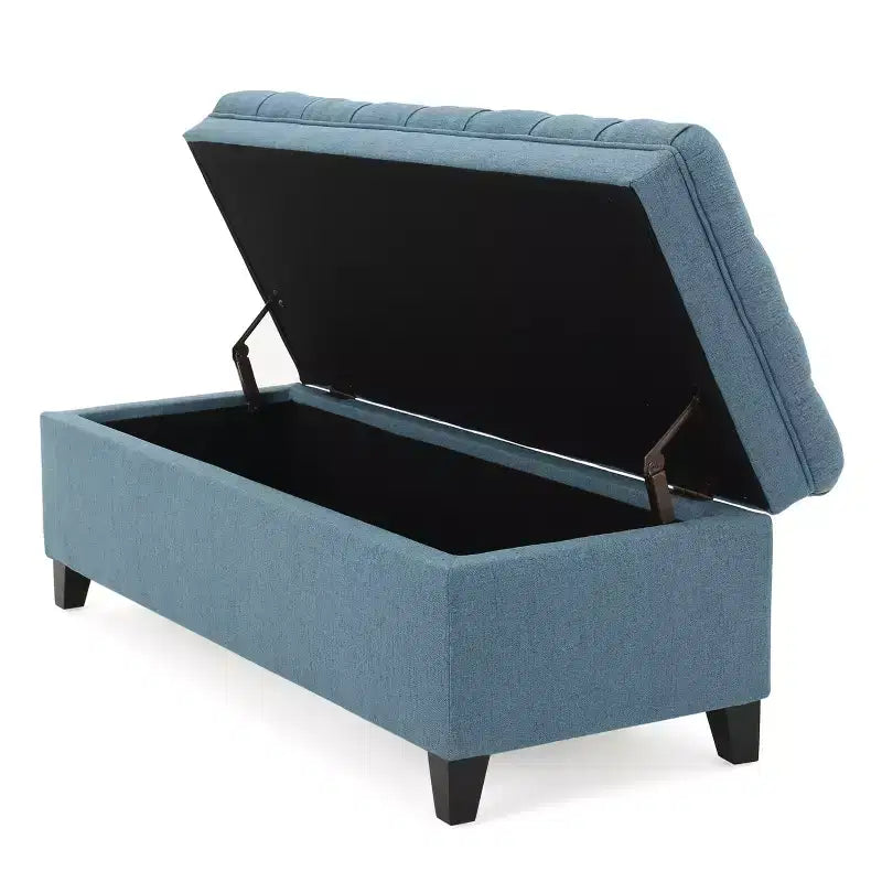 Contemporary Tufted Fabric Storage Ottoman | 50" Wide | Button-Tufted | 300 lb