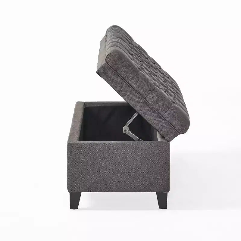 Contemporary Tufted Fabric Storage Ottoman | 50" Wide | Button-Tufted | 300 lb