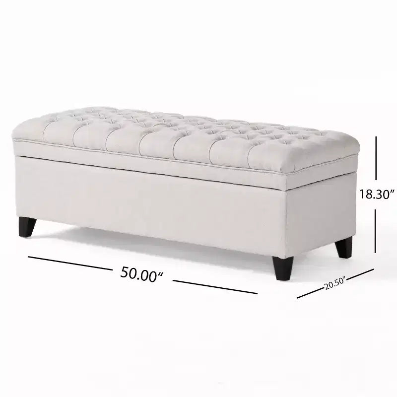 Contemporary Tufted Fabric Storage Ottoman | 50" Wide | Button-Tufted | 300 lb