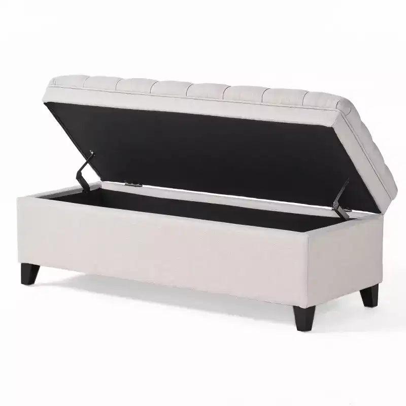 Contemporary Tufted Fabric Storage Ottoman | 50" Wide | Button-Tufted | 300 lb