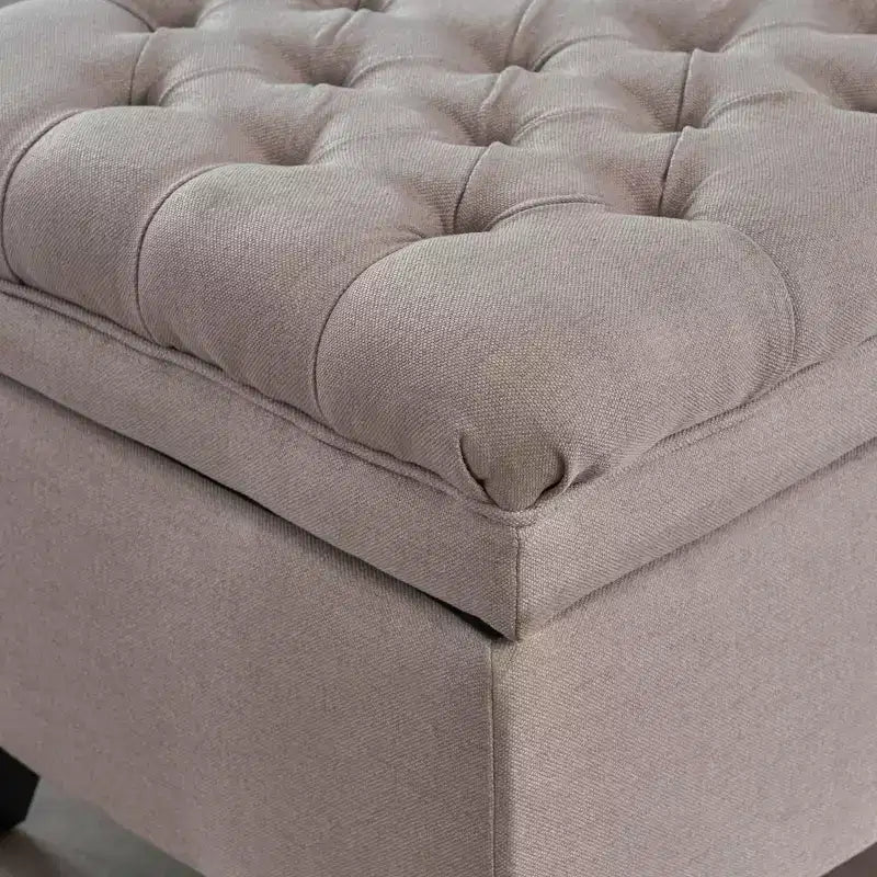 Contemporary Tufted Fabric Storage Ottoman | 50" Wide | Button-Tufted | 300 lb