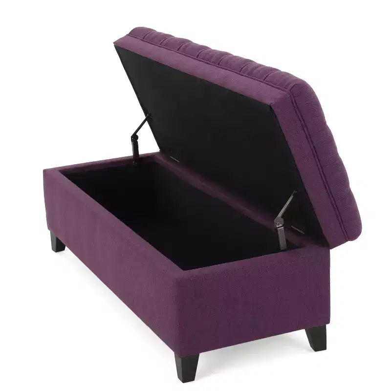 Contemporary Tufted Fabric Storage Ottoman | 50" Wide | Button-Tufted | 300 lb