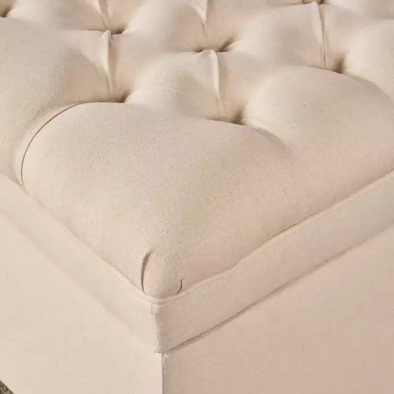 Contemporary Tufted Fabric Storage Ottoman | 50" Wide | Button-Tufted | 300 lb