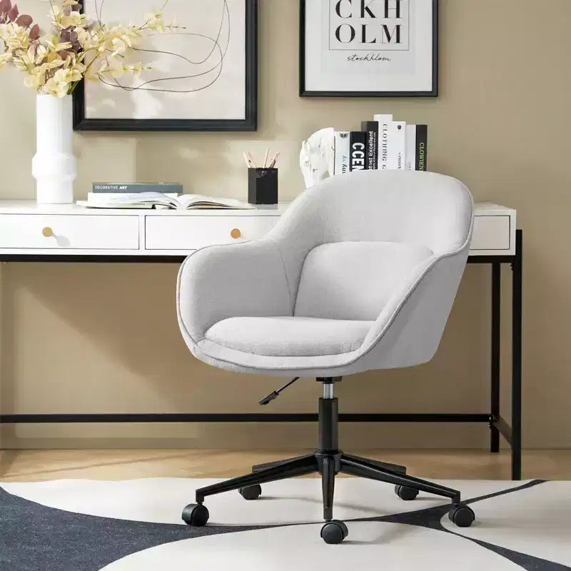Office Chair with Curved Backrest | Swivel | Height Adjustable | Caster Wheels