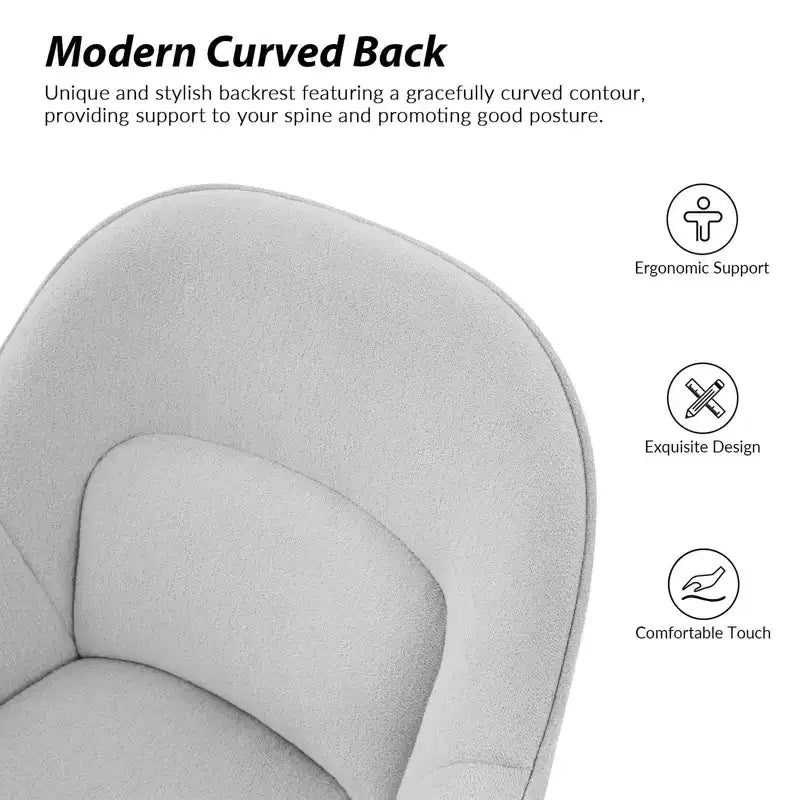 Office Chair with Curved Backrest | Swivel | Height Adjustable | Caster Wheels
