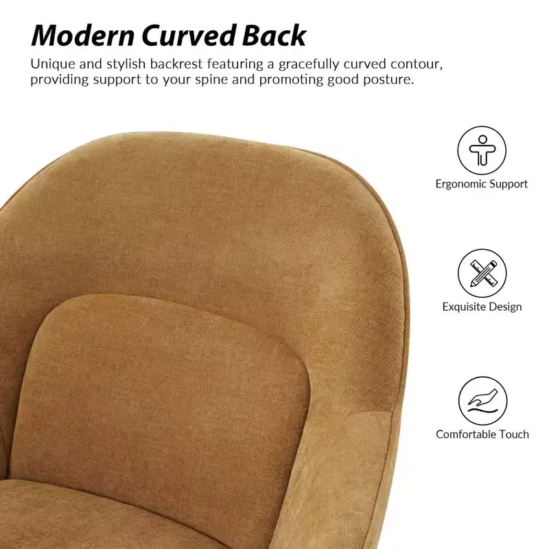 Office Chair with Curved Backrest | Swivel | Height Adjustable | Caster Wheels