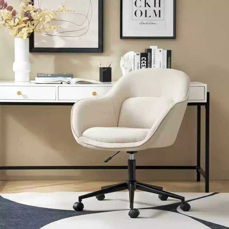 Office Chair with Curved Backrest | Swivel | Height Adjustable | Caster Wheels