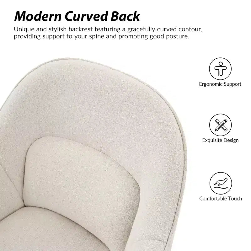 Office Chair with Curved Backrest | Swivel | Height Adjustable | Caster Wheels