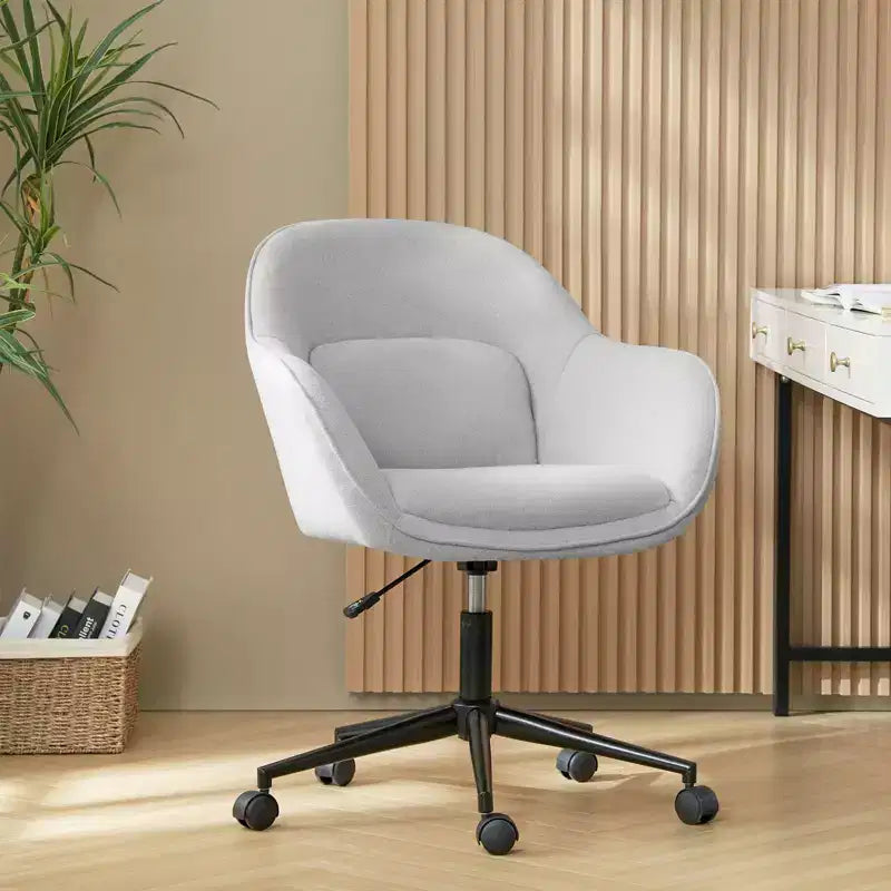 Office Chair with Curved Backrest | Swivel | Height Adjustable | Caster Wheels