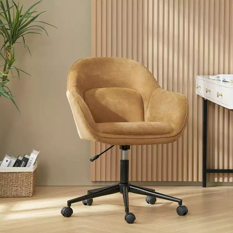 Office Chair with Curved Backrest | Swivel | Height Adjustable | Caster Wheels