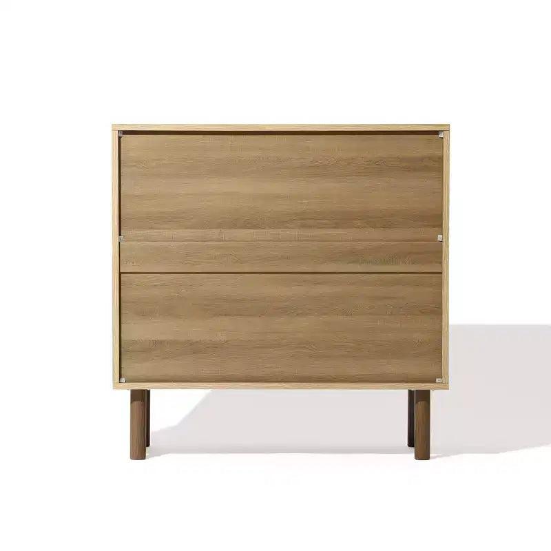 Mid-Century Modern Rope 2-Door Cabinet | Wood Legs | Adjustable Shelves | Natural