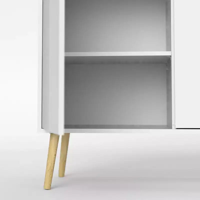 Scandinavian Sideboard | 77" Wide | 3 Doors, 3 Drawers | White & Oak