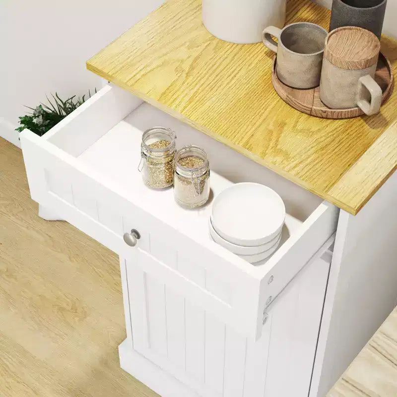 Tilt-Out Trash Can Kitchen Cabinet | 19.68"W | 1 Drawer | MDF | White