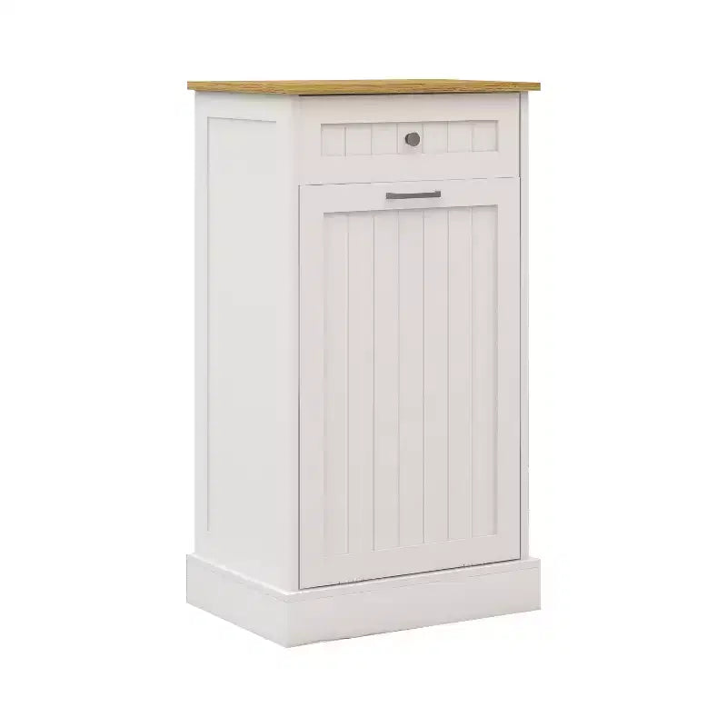 Tilt-Out Trash Can Kitchen Cabinet | 19.68"W | 1 Drawer | MDF | White