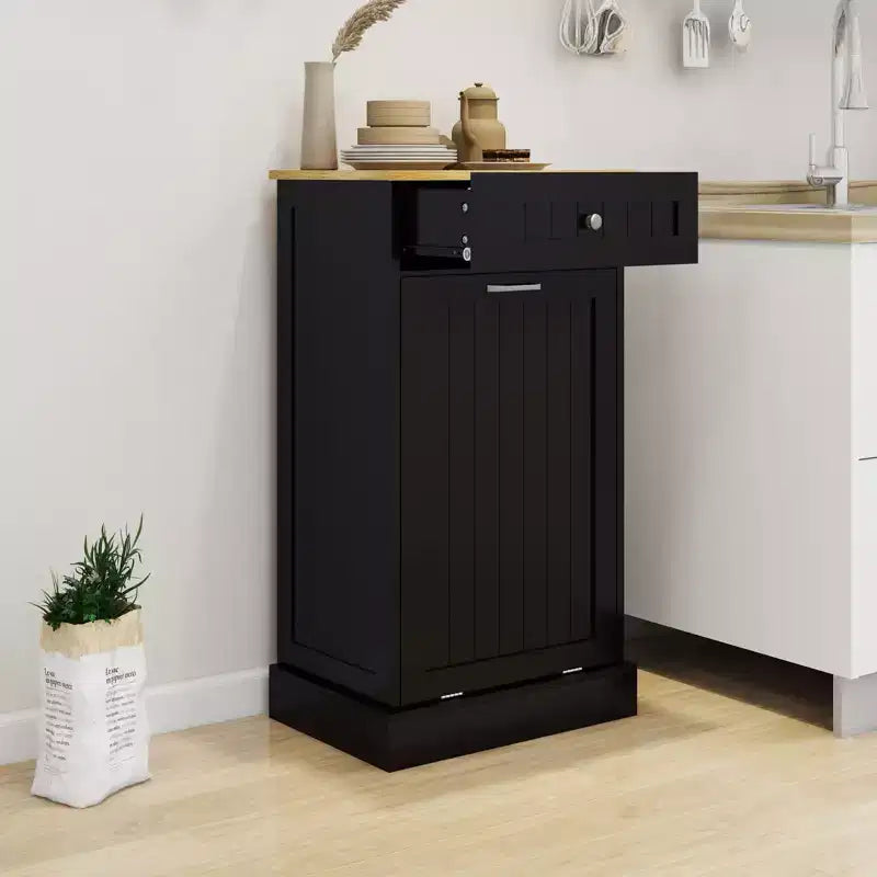 Tilt-Out Trash Can Kitchen Cabinet | 19.68"W | 1 Drawer | MDF | White