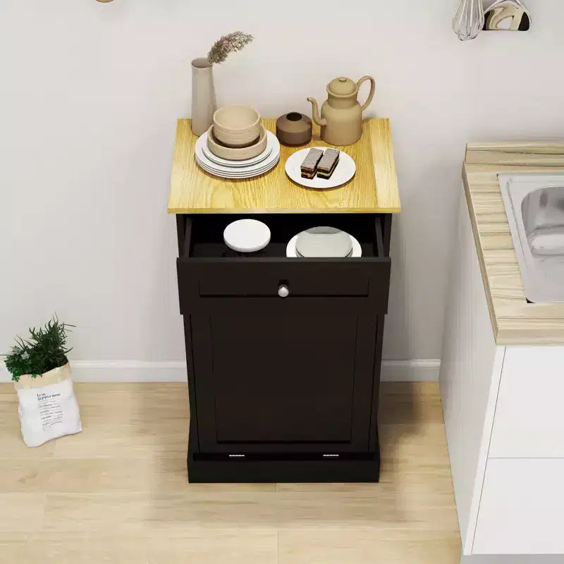 Tilt-Out Trash Can Kitchen Cabinet | 19.68"W | 1 Drawer | MDF | White