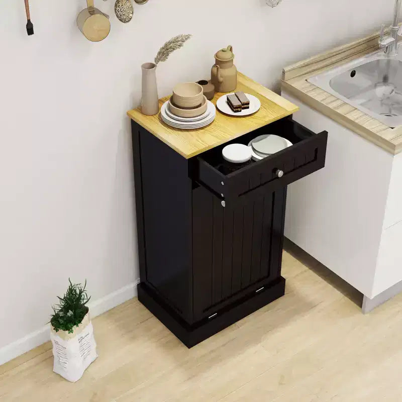 Tilt-Out Trash Can Kitchen Cabinet | 19.68"W | 1 Drawer | MDF | White