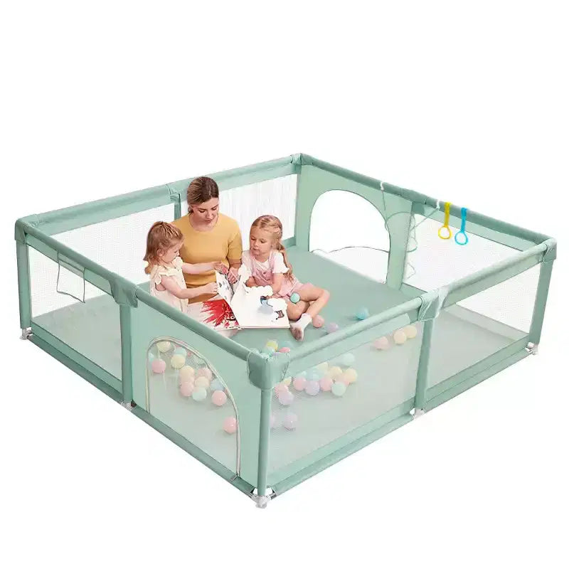 4-Panel Baby Playpen 71"x59" | Portable Foldable Playard | Mesh Design