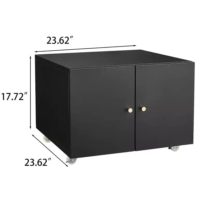 Mobile Printer Stand | Steel Cabinet with 2 Doors & Locking Wheels
