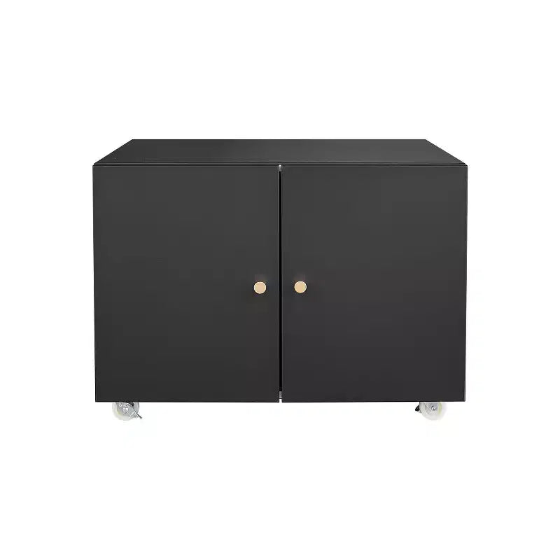 Mobile Printer Stand | Steel Cabinet with 2 Doors & Locking Wheels