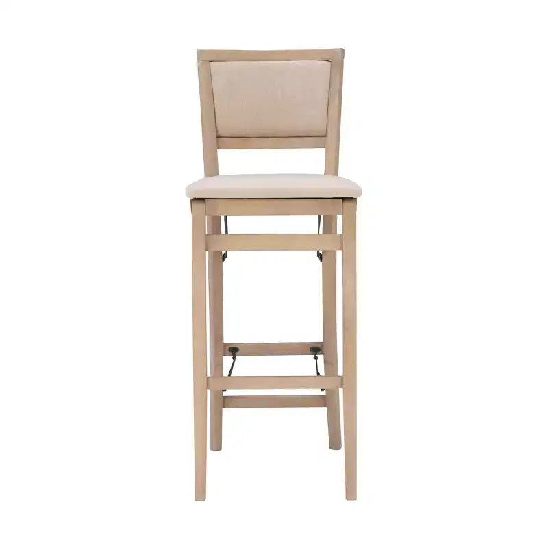 Padded Back Folding Barstool | Gray Wash | 30.75" Seat Height | 275 lb Capacity