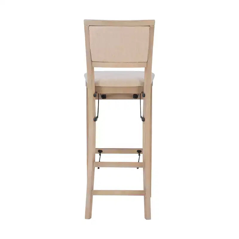 Padded Back Folding Barstool | Gray Wash | 30.75" Seat Height | 275 lb Capacity