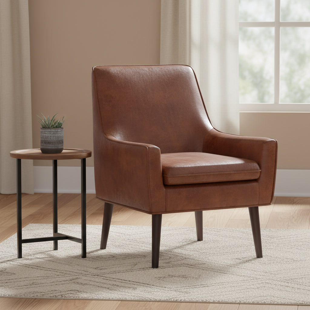 Faux Leather Accent Chair
