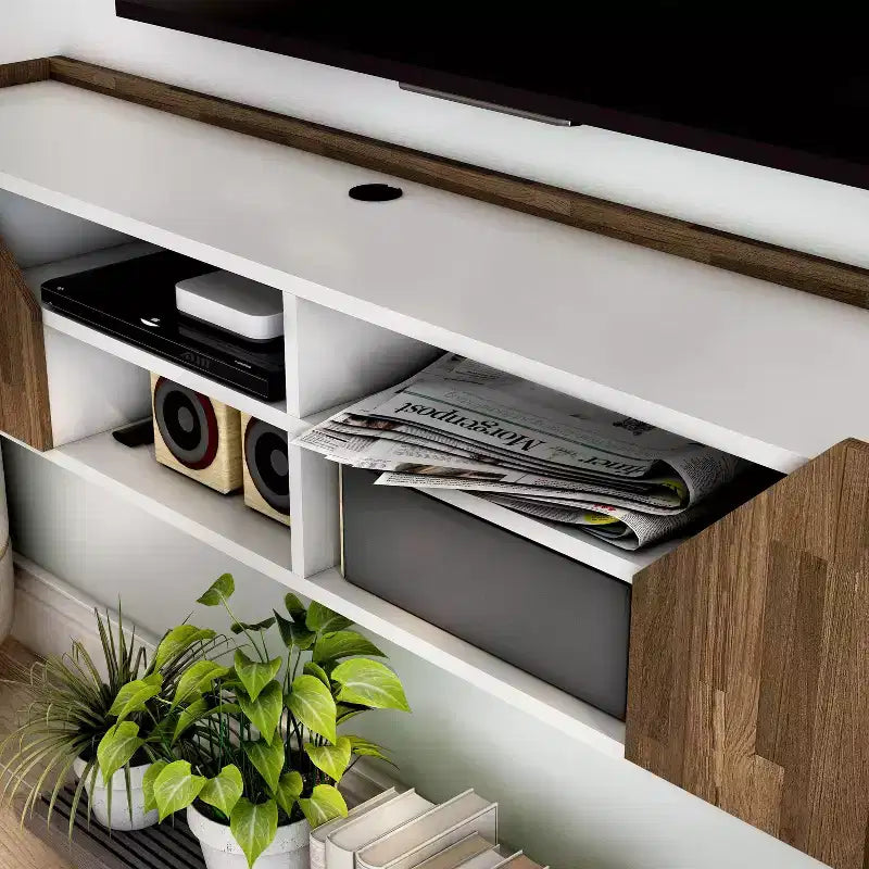 61" Floating Wall-Mount TV Stand for TVs up to 70" | 6 Shelves & Cable Mgmt
