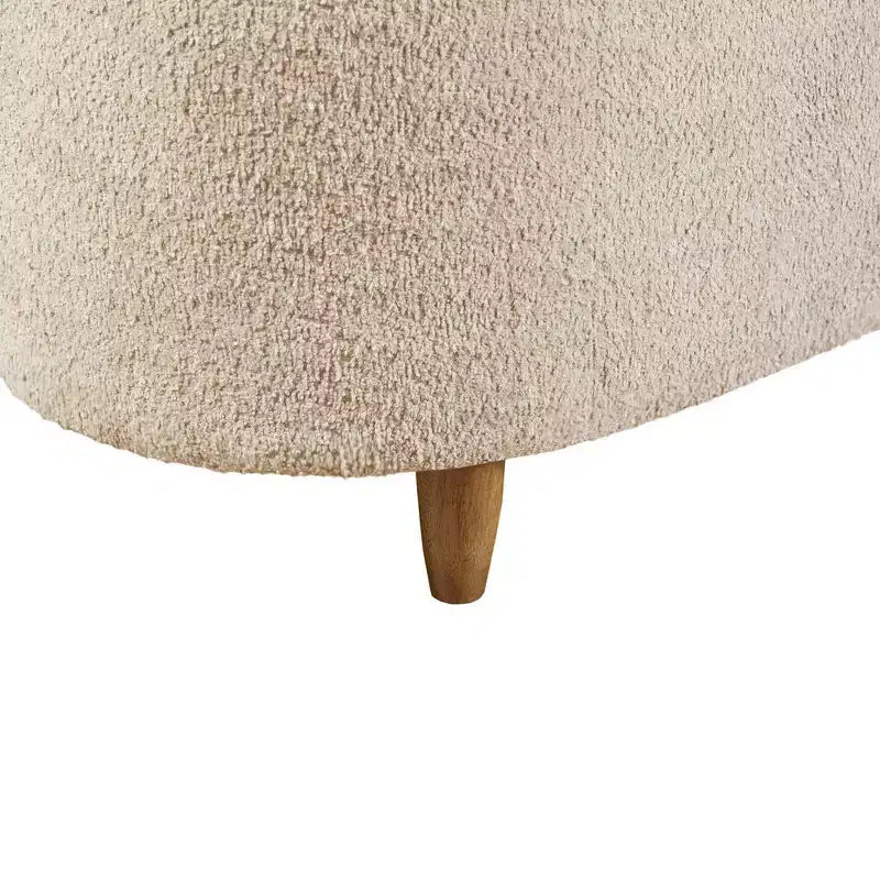 Boucle Flip Top Storage Bench | 48" | Taupe | Wood Legs | 400 lb Capacity