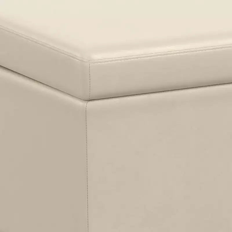 Extra Large Storage Ottoman Bench | Satin Cream | 54" Wide | 250 lb Capacity