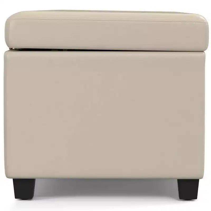 Extra Large Storage Ottoman Bench | Satin Cream | 54" Wide | 250 lb Capacity