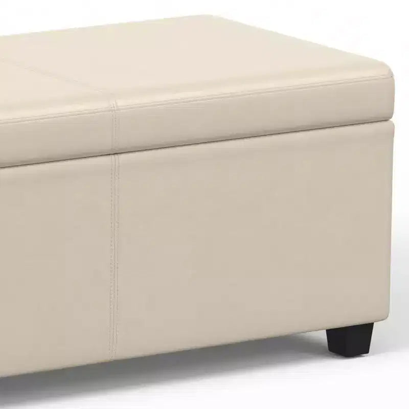 Extra Large Storage Ottoman Bench | Satin Cream | 54" Wide | 250 lb Capacity