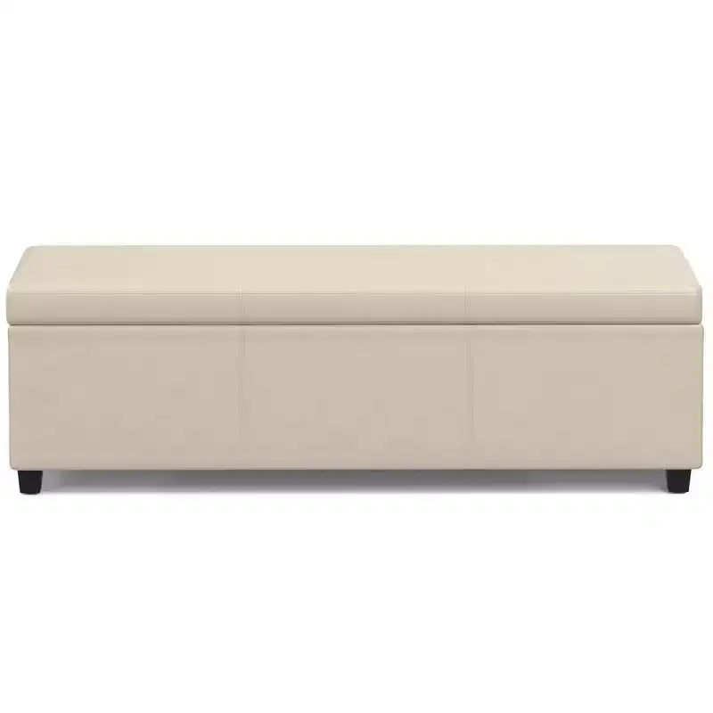 Extra Large Storage Ottoman Bench | Satin Cream | 54" Wide | 250 lb Capacity