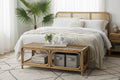 Himari Rattan Accent Bench Natural Brown - Baxton Studio: Handcrafted, Entryway, Bedroom, Shelf Storage