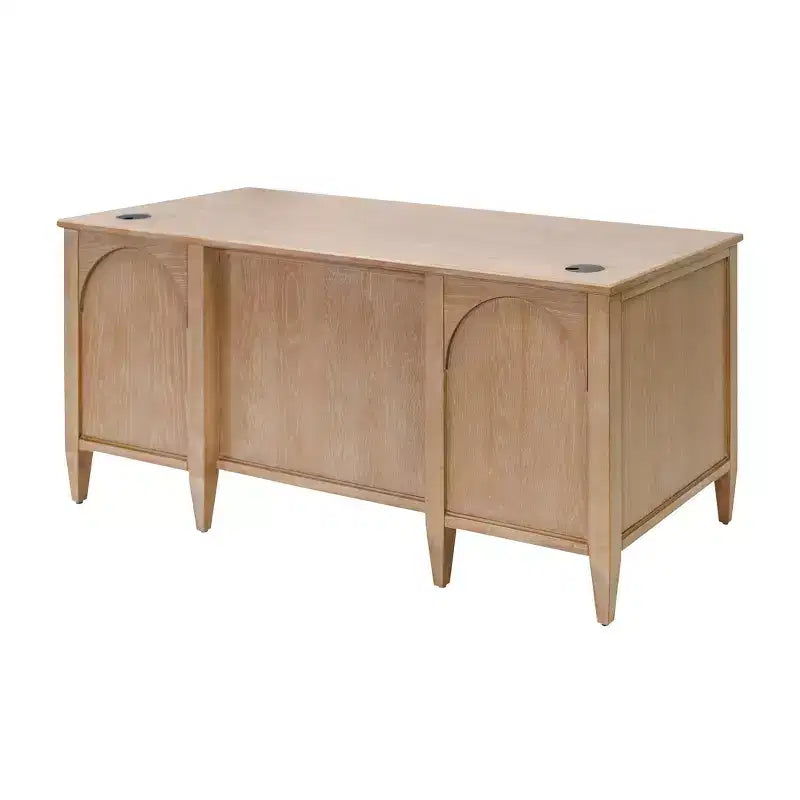 66" Double Pedestal Wood Office Desk | 4 Utility Drawers & 2 File Drawers