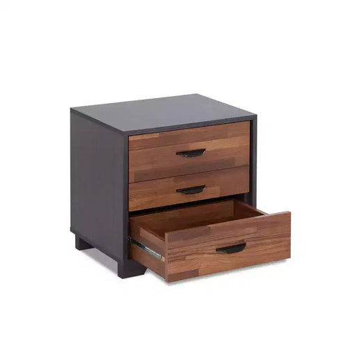 20" Accent Table | Walnut & Espresso Finish | 3 Drawers | Wood Legs