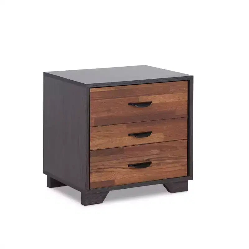 20" Accent Table | Walnut & Espresso Finish | 3 Drawers | Wood Legs