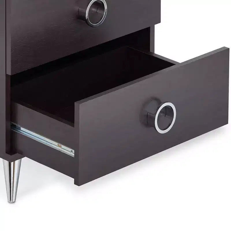 20" Accent Table | Espresso | MDF & Wood Veneer Top | 1 Drawer | Splayed Legs