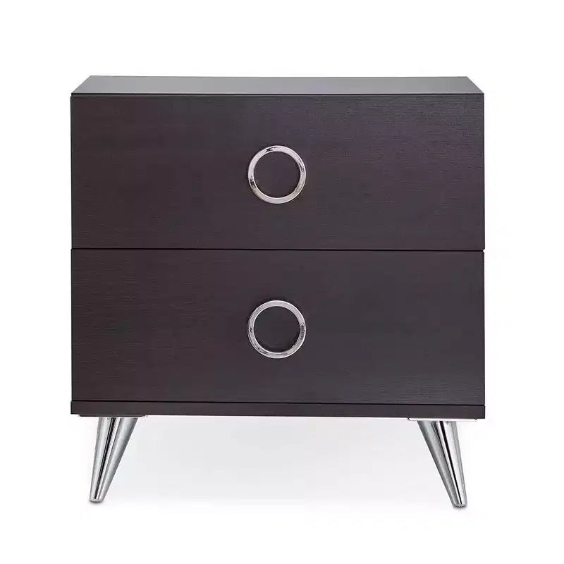 20" Accent Table | Espresso | MDF & Wood Veneer Top | 1 Drawer | Splayed Legs