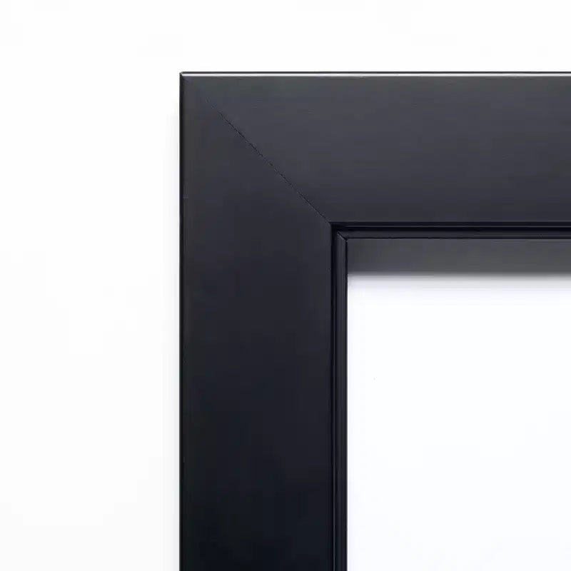 Narrow Beveled Wood Bathroom Wall Mirror | Black | 16"x20" | Vertical or Horizontal