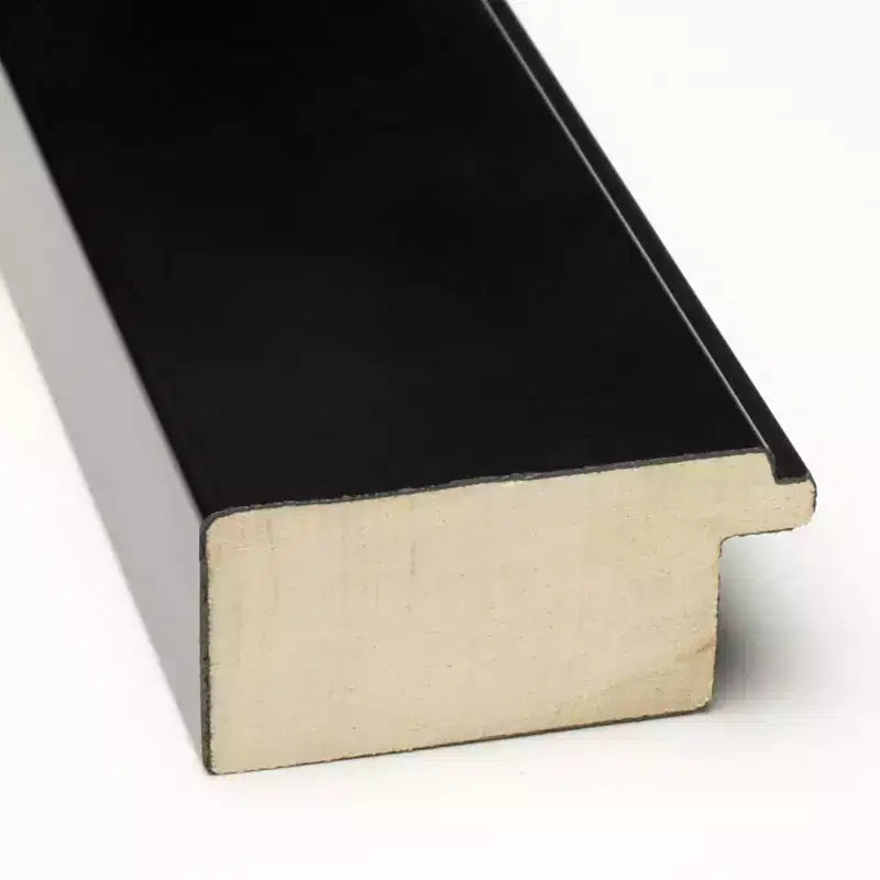 Narrow Beveled Wood Bathroom Wall Mirror | Black | 16"x20" | Vertical or Horizontal